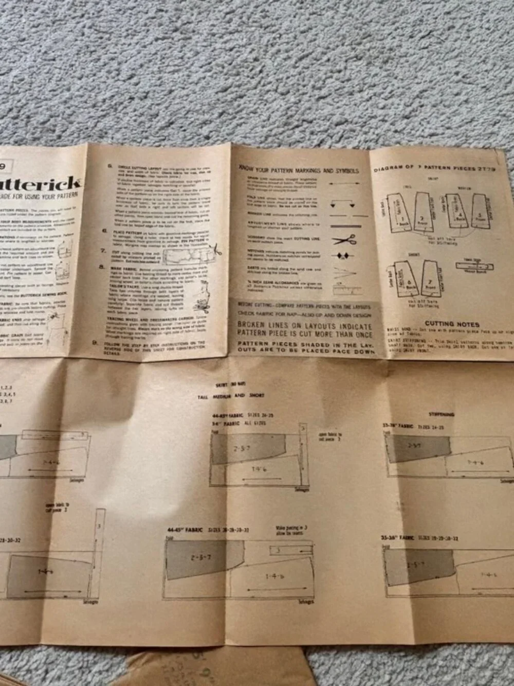Vintage BUTTERICK 2779 Misses' Proportioned Skirt Hip 38 Waist 28